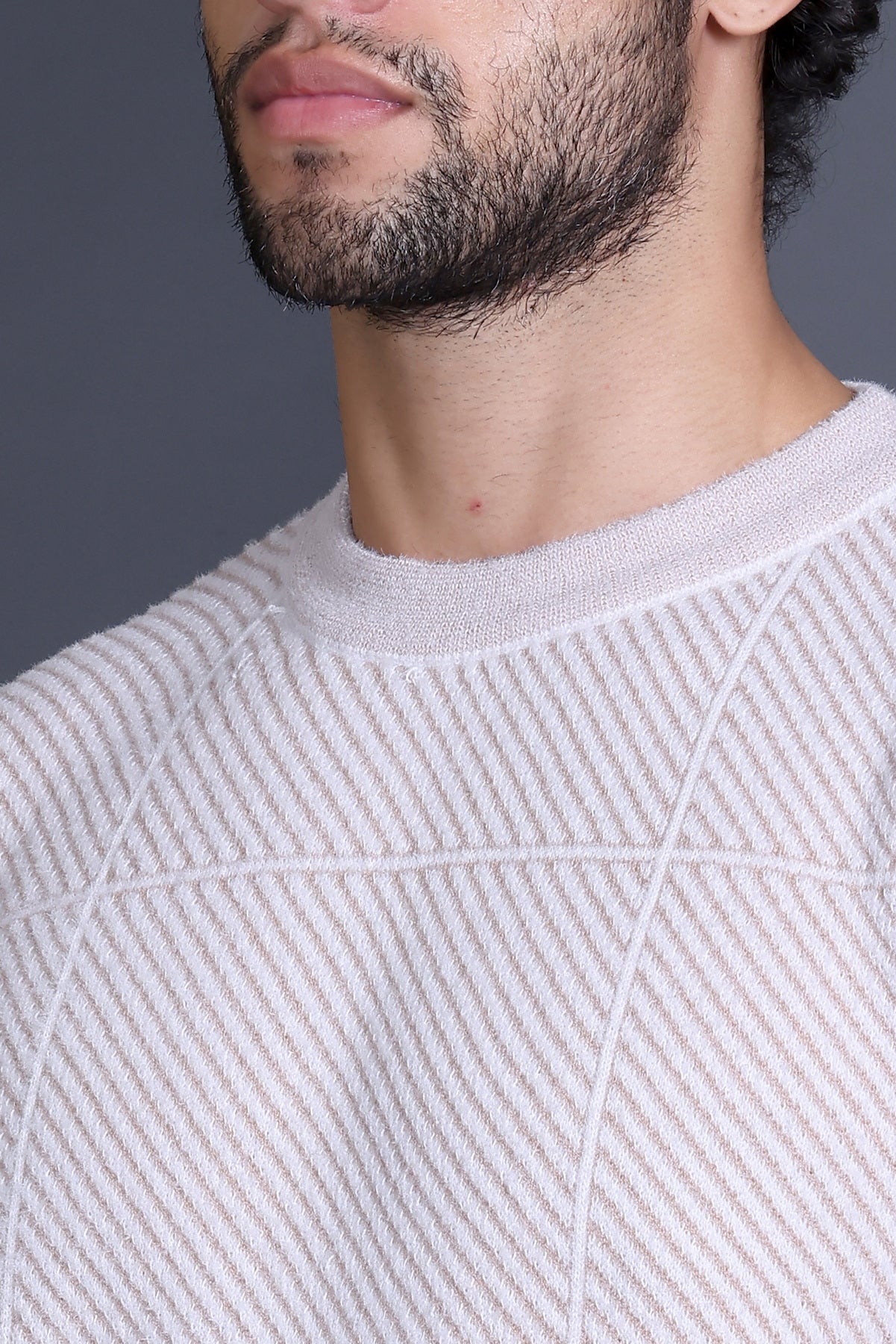 Men's Sweaters Winter wear Branded Round Neck Full Sleeve Woolen Knitted Pullover White