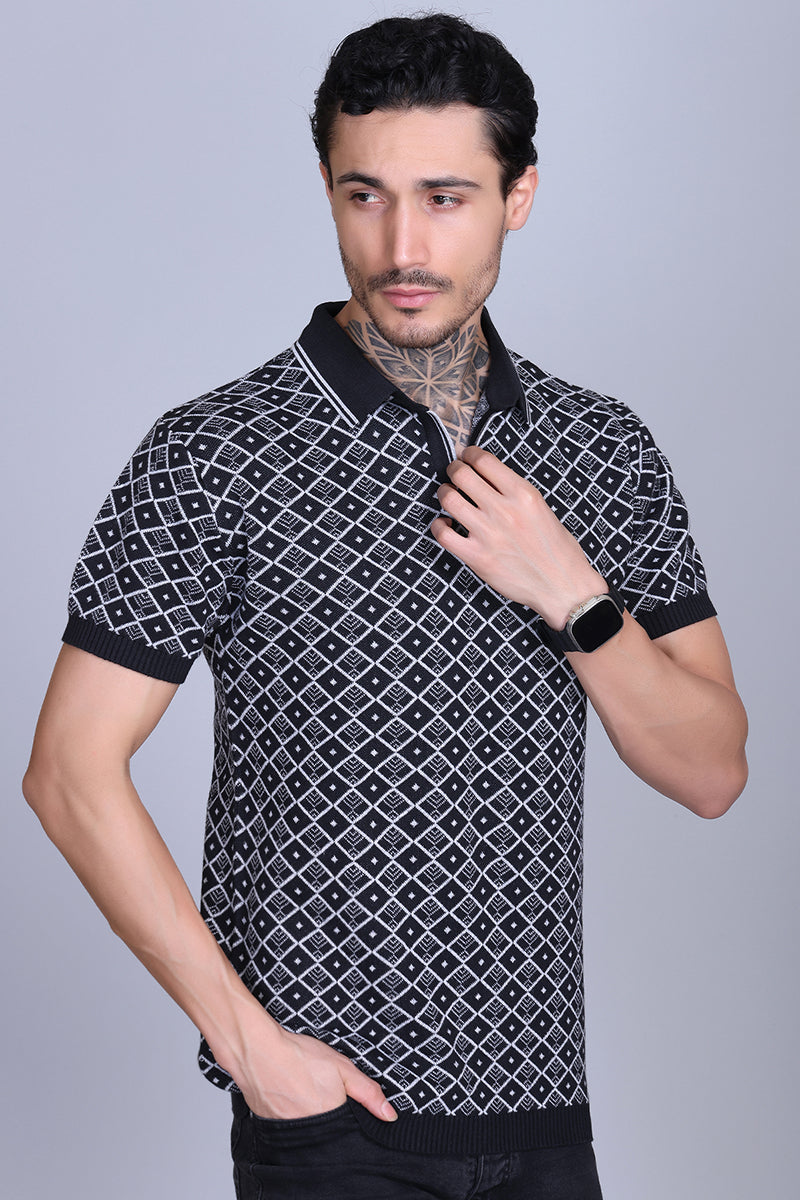 Textured Polo T-Shirts For Men