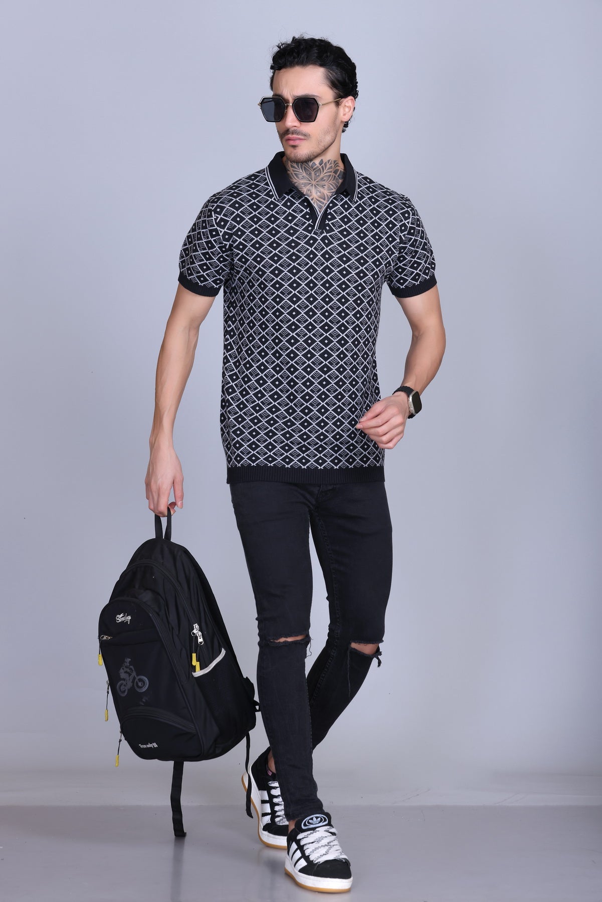 Textured Polo T-Shirts For Men