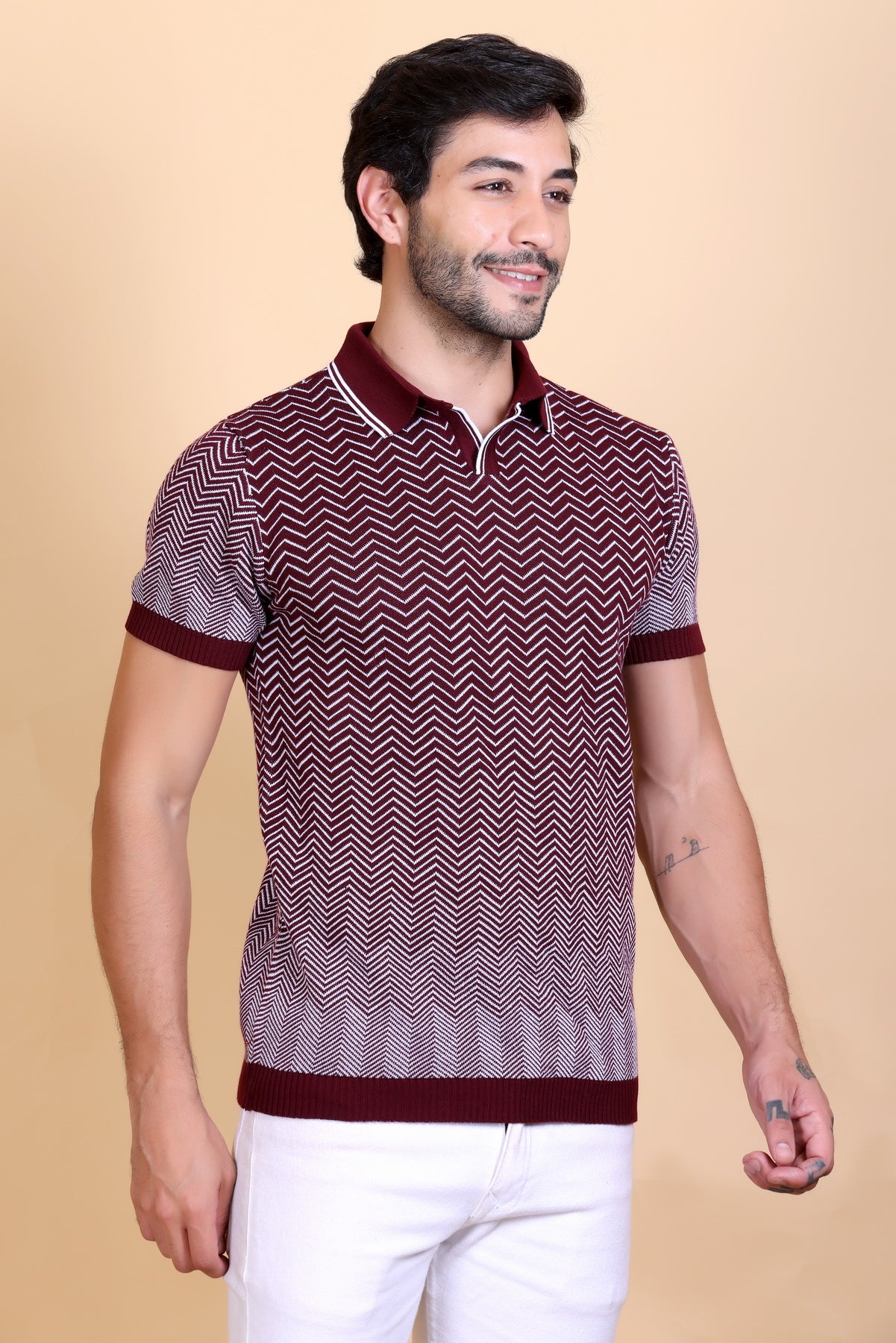Knitted Polo Shirt For Men 100% Pure Cotton