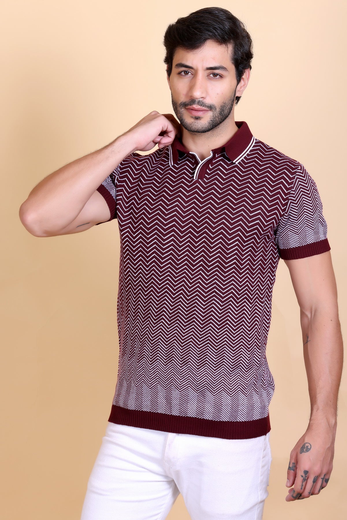 Knitted Polo Shirt For Men 100% Pure Cotton