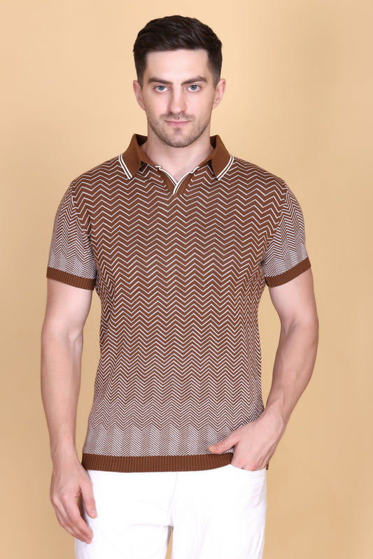 100% Pure Cotton Knitted Polo Shirt For Men