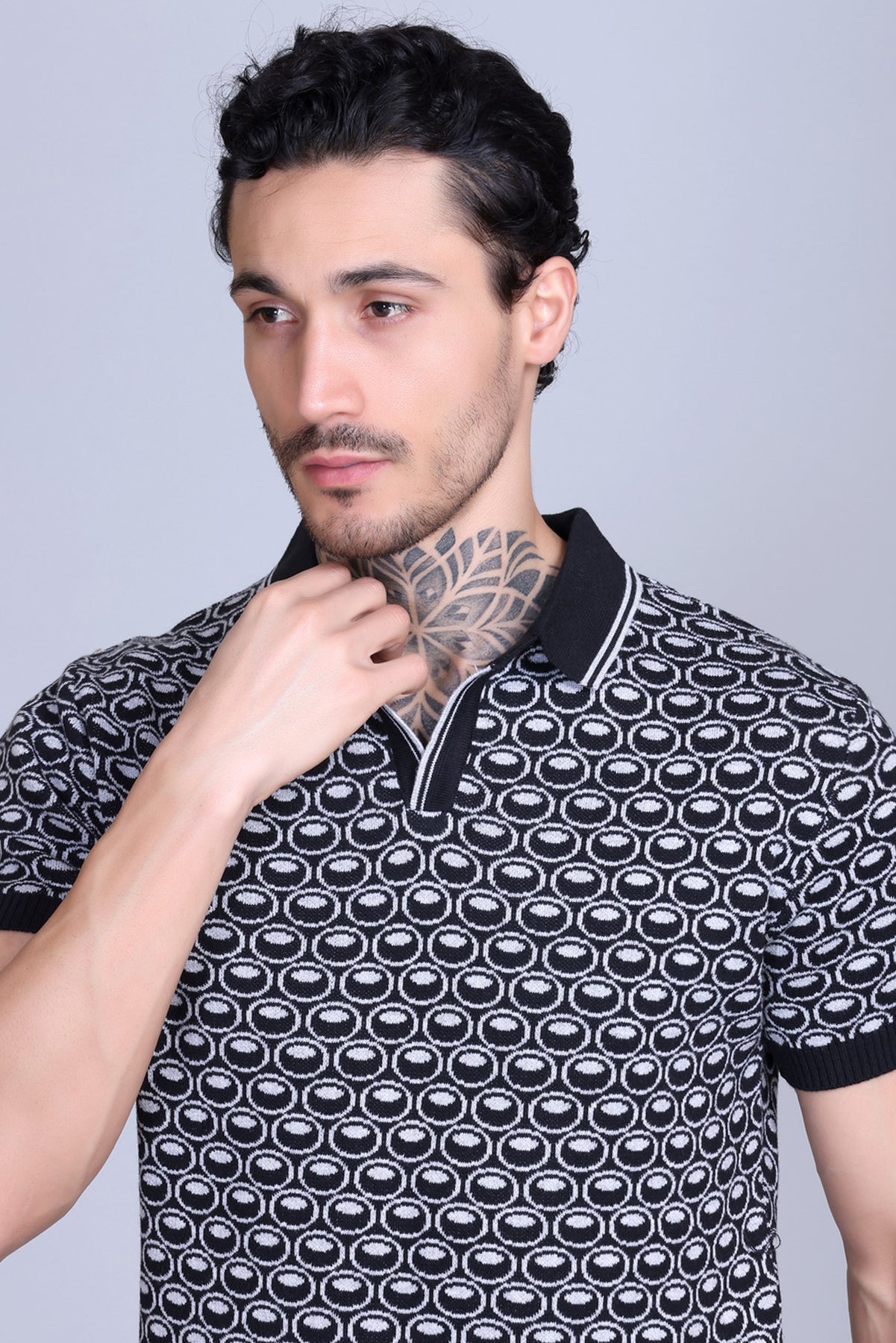 Texture Polo T-Shirts For Men Tan Color