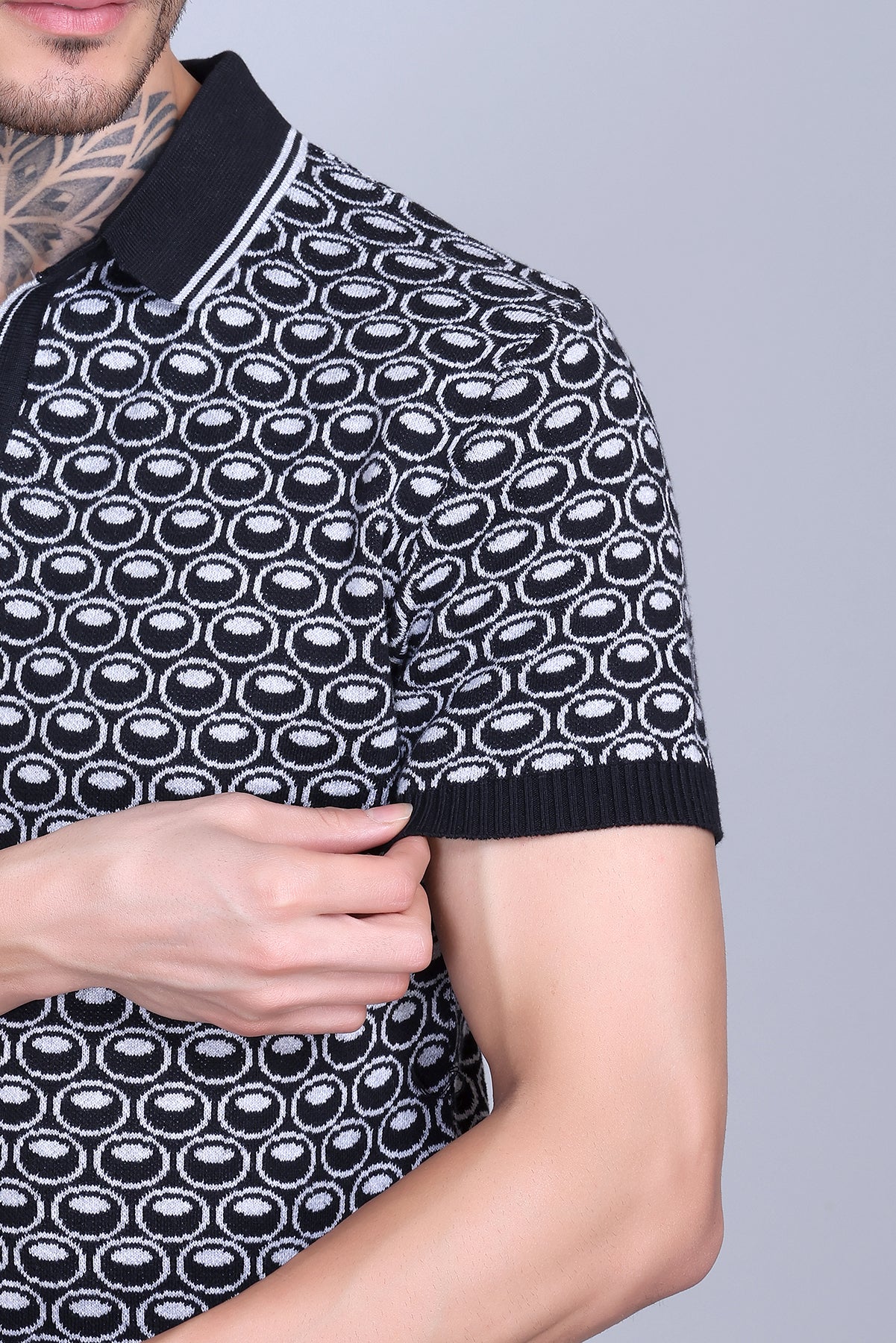 Texture Polo T-Shirts For Men Tan Color