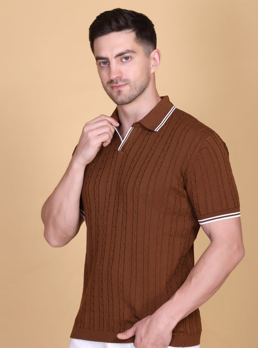 Flat Knit Polo T-Shirt