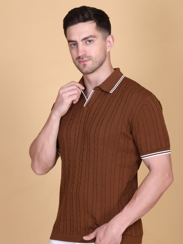 Flat Knit Polo T-Shirt