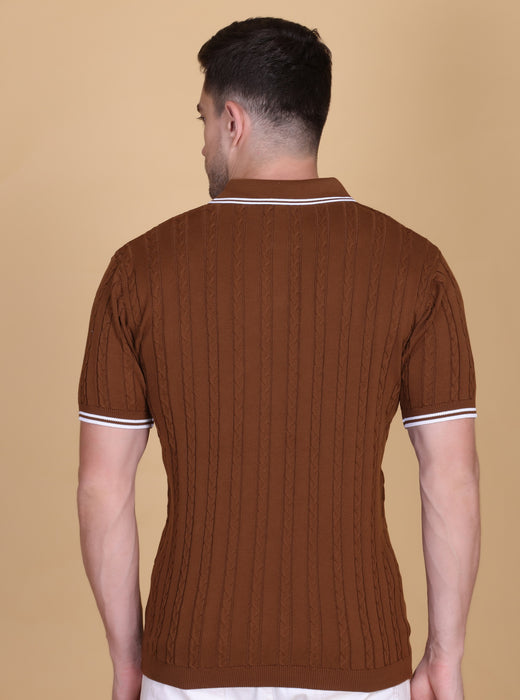Flat Knit Polo T-Shirt alt