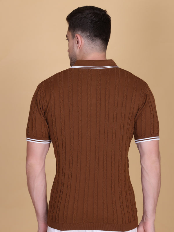 Flat Knit Polo T-Shirt alt