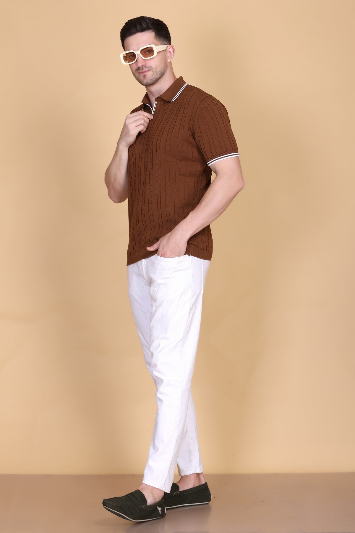 Flat Knit Polo T-Shirt