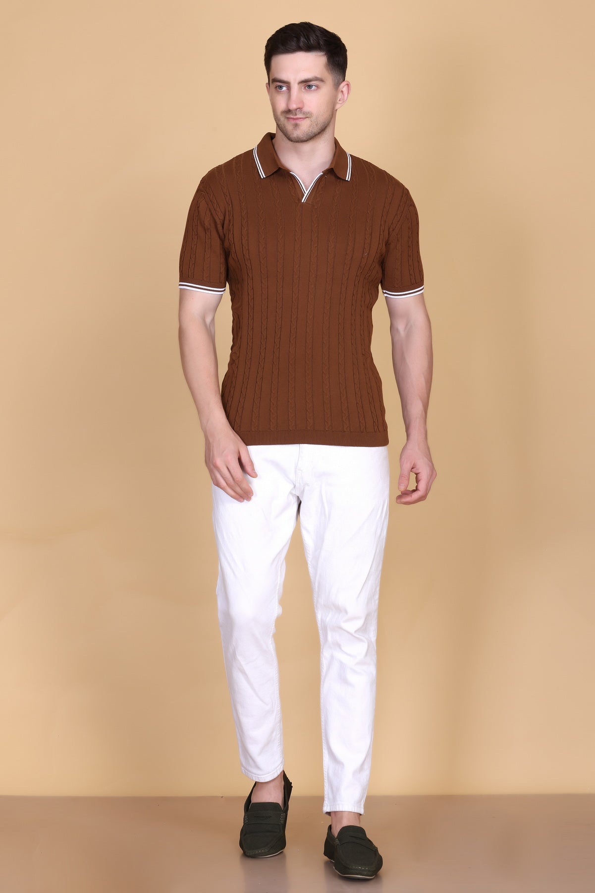 Flat Knit Polo T-Shirt