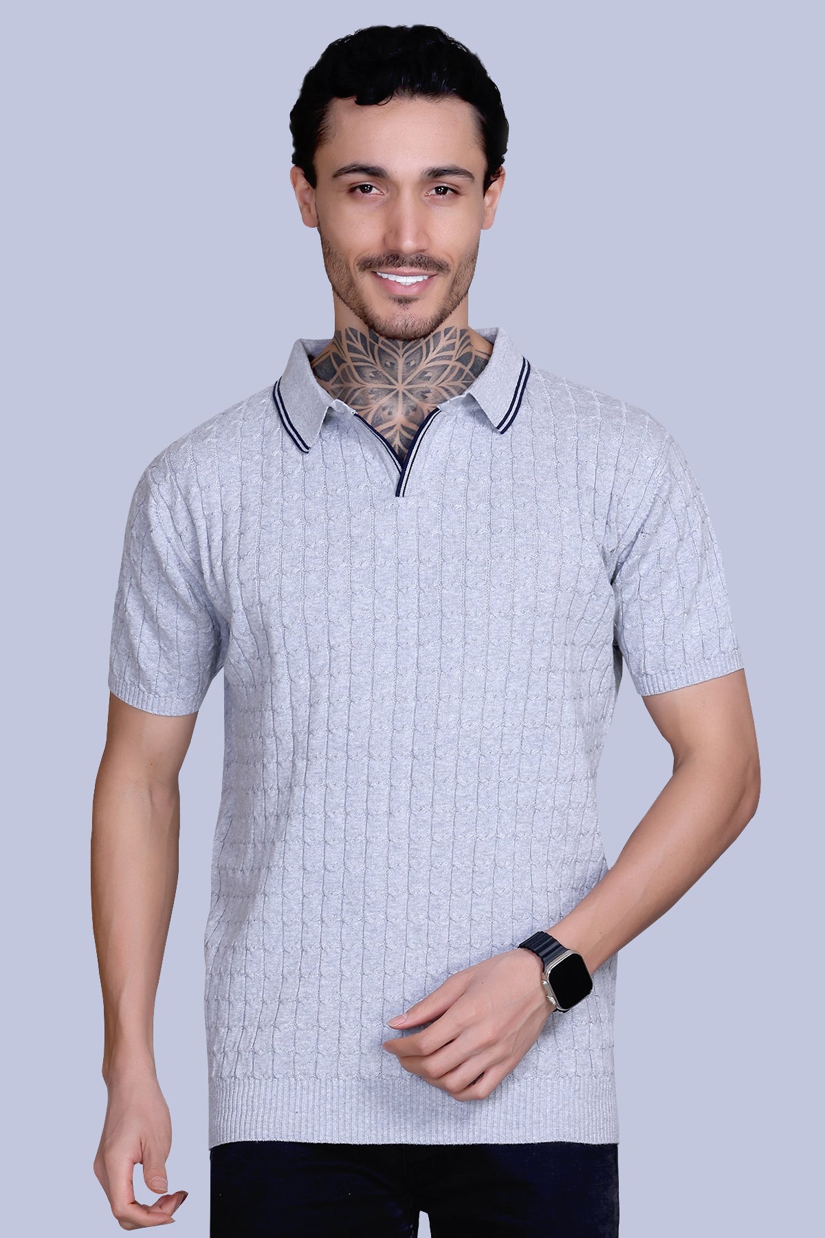 Flat Knit Polo T-Shirt