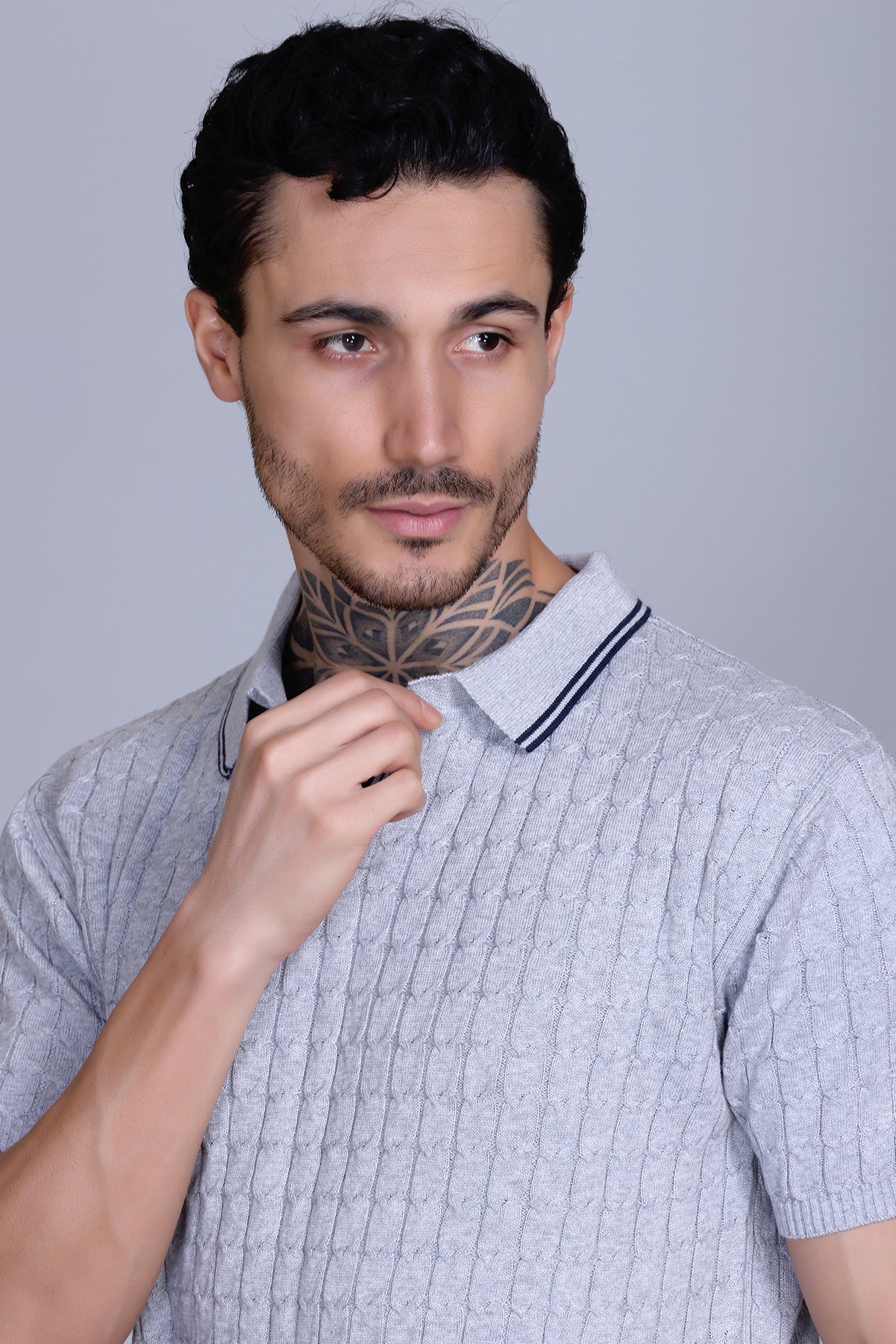 Flat Knit Polo T-Shirt