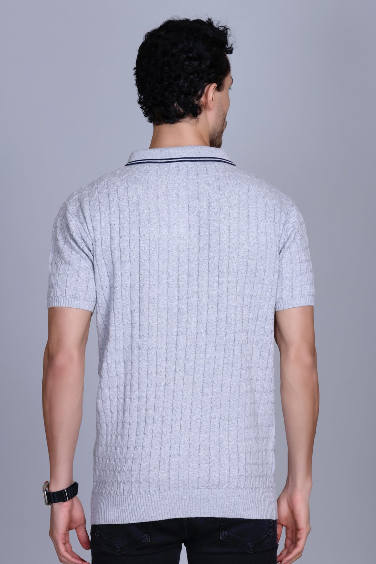 Flat Knit Polo T-Shirt
