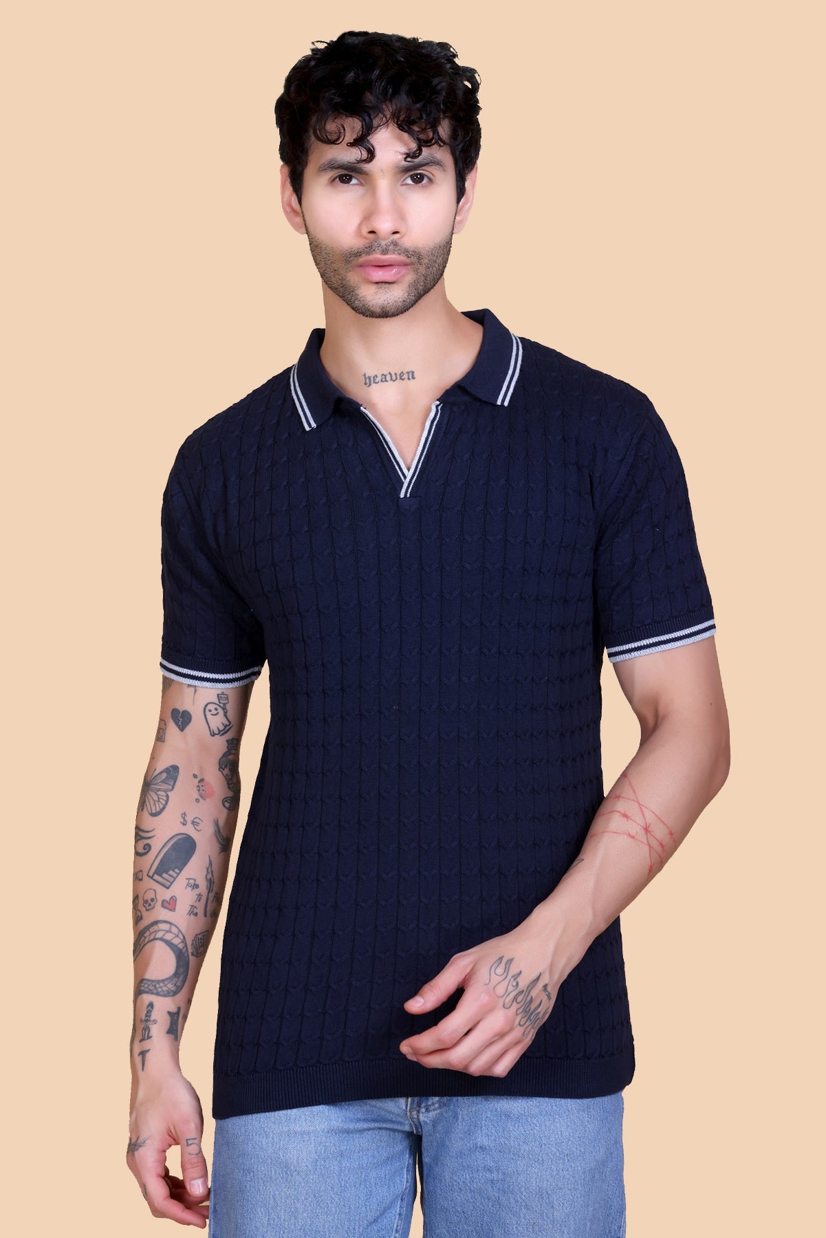 Flat Knit Polo T-Shirt