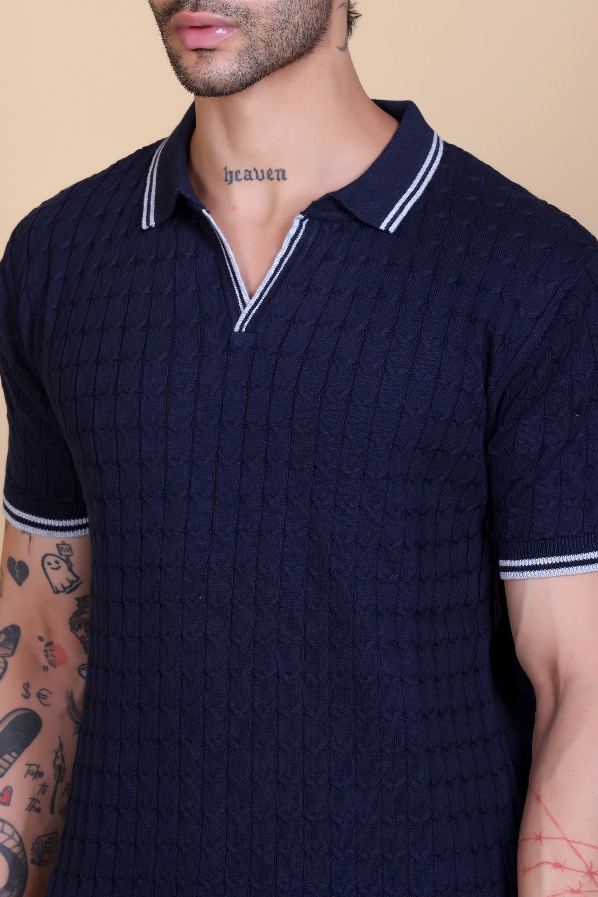 Flat Knit Polo T-Shirt