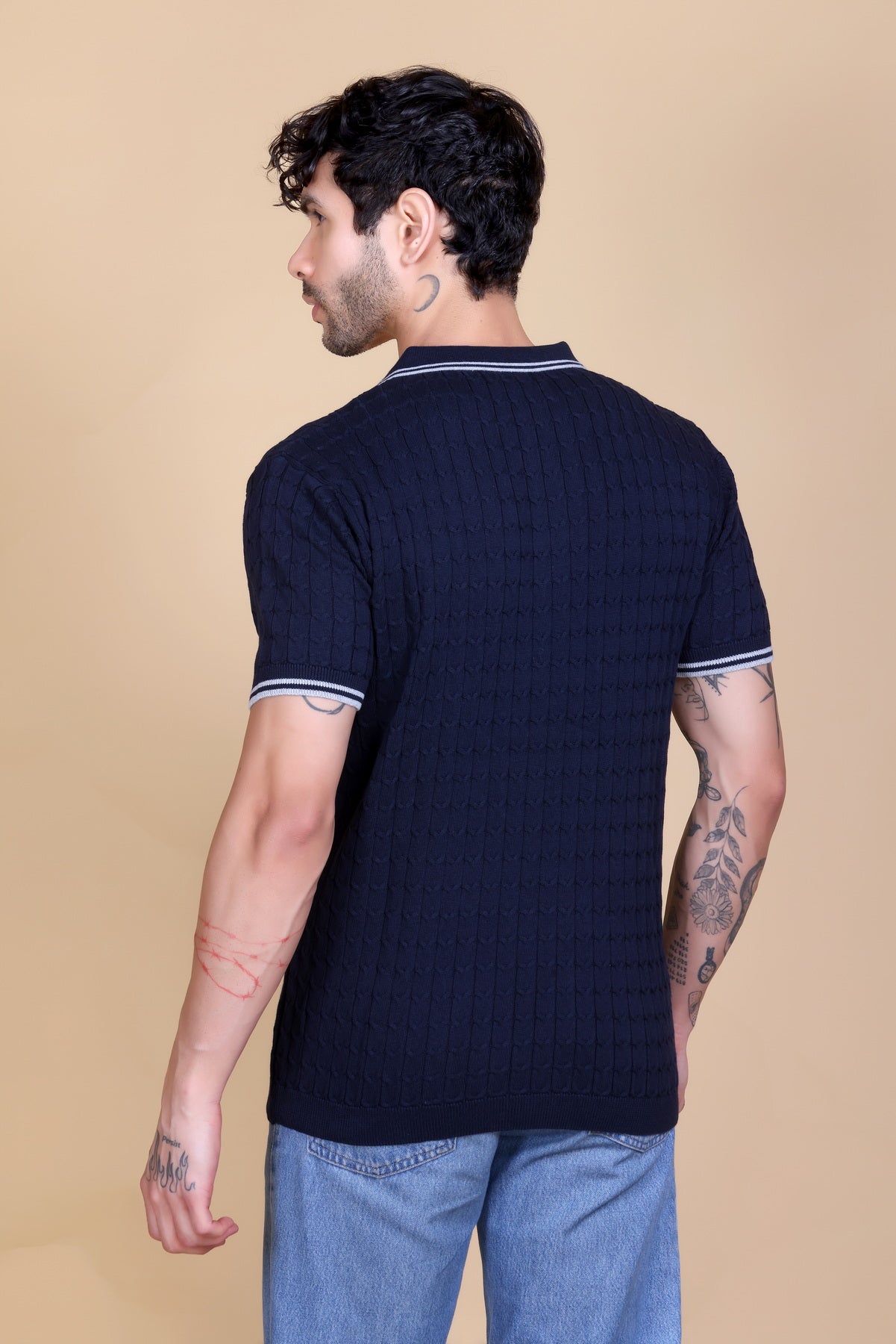 Flat Knit Polo T-Shirt