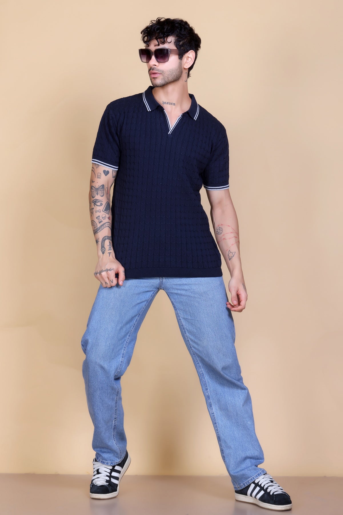 Flat Knit Polo T-Shirt