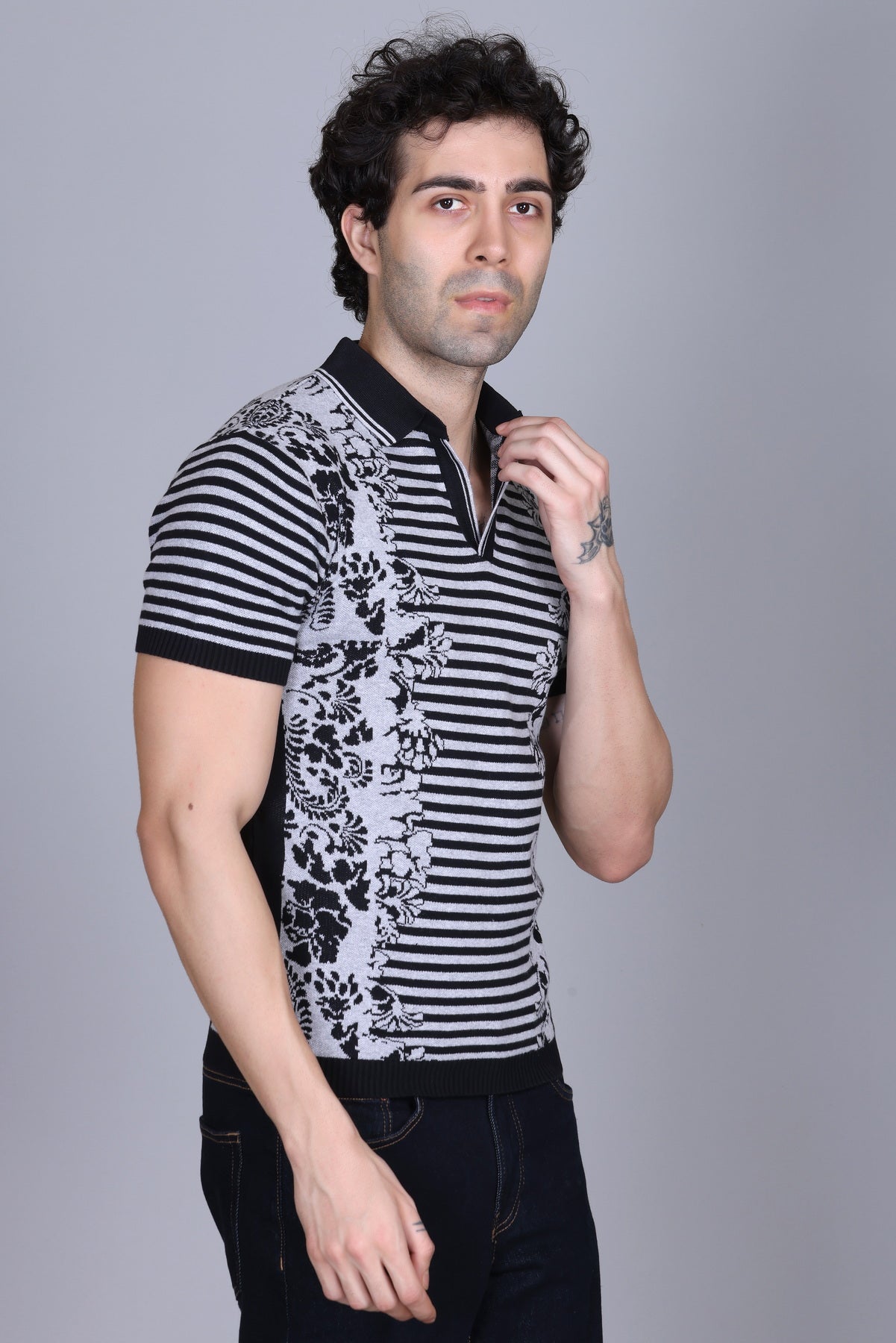 Jacquard Knit Polo