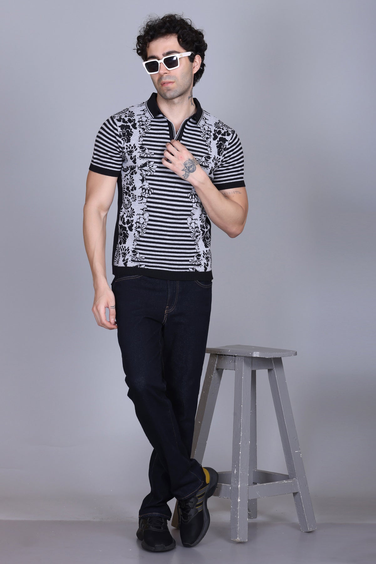 Jacquard Knit Polo