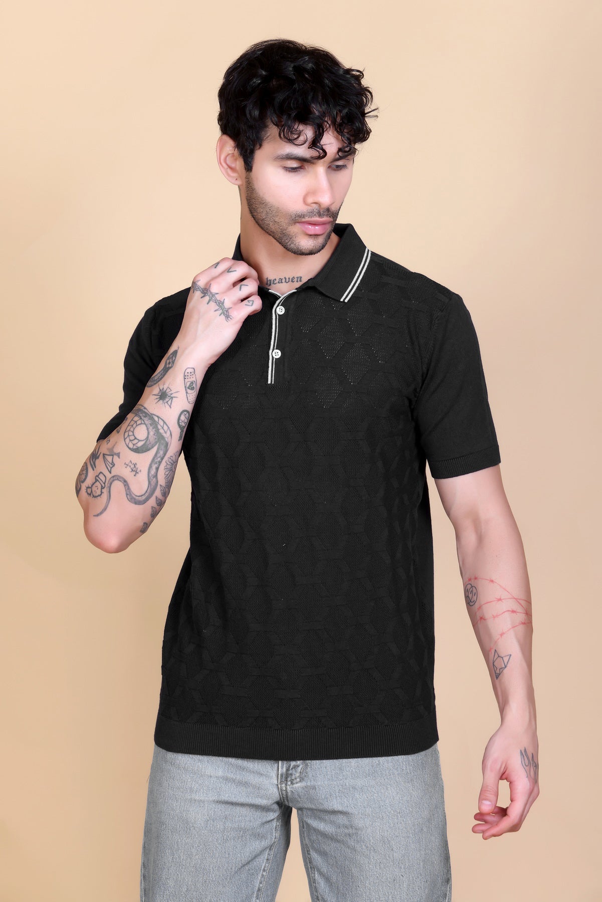 Textured Knit Polo