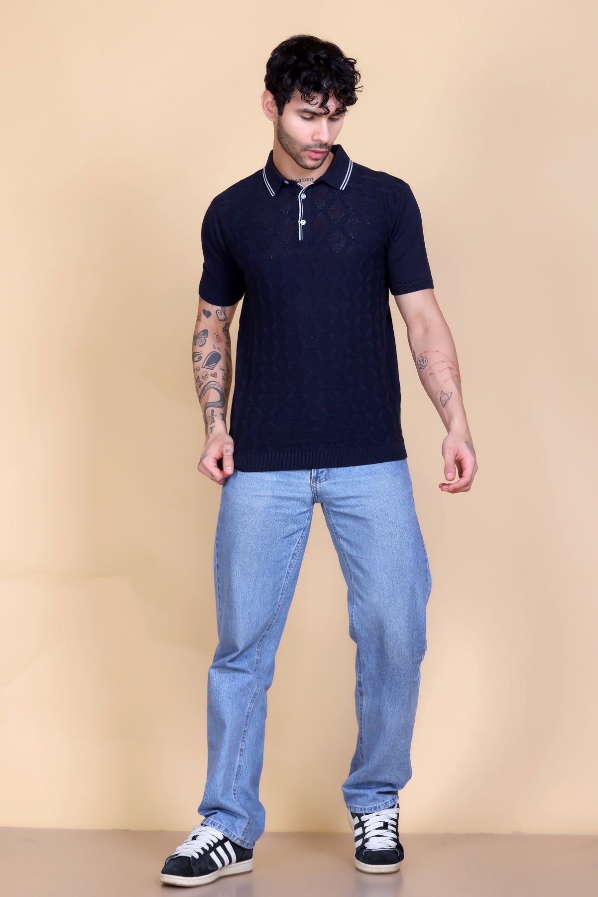 Textured Knit Polo
