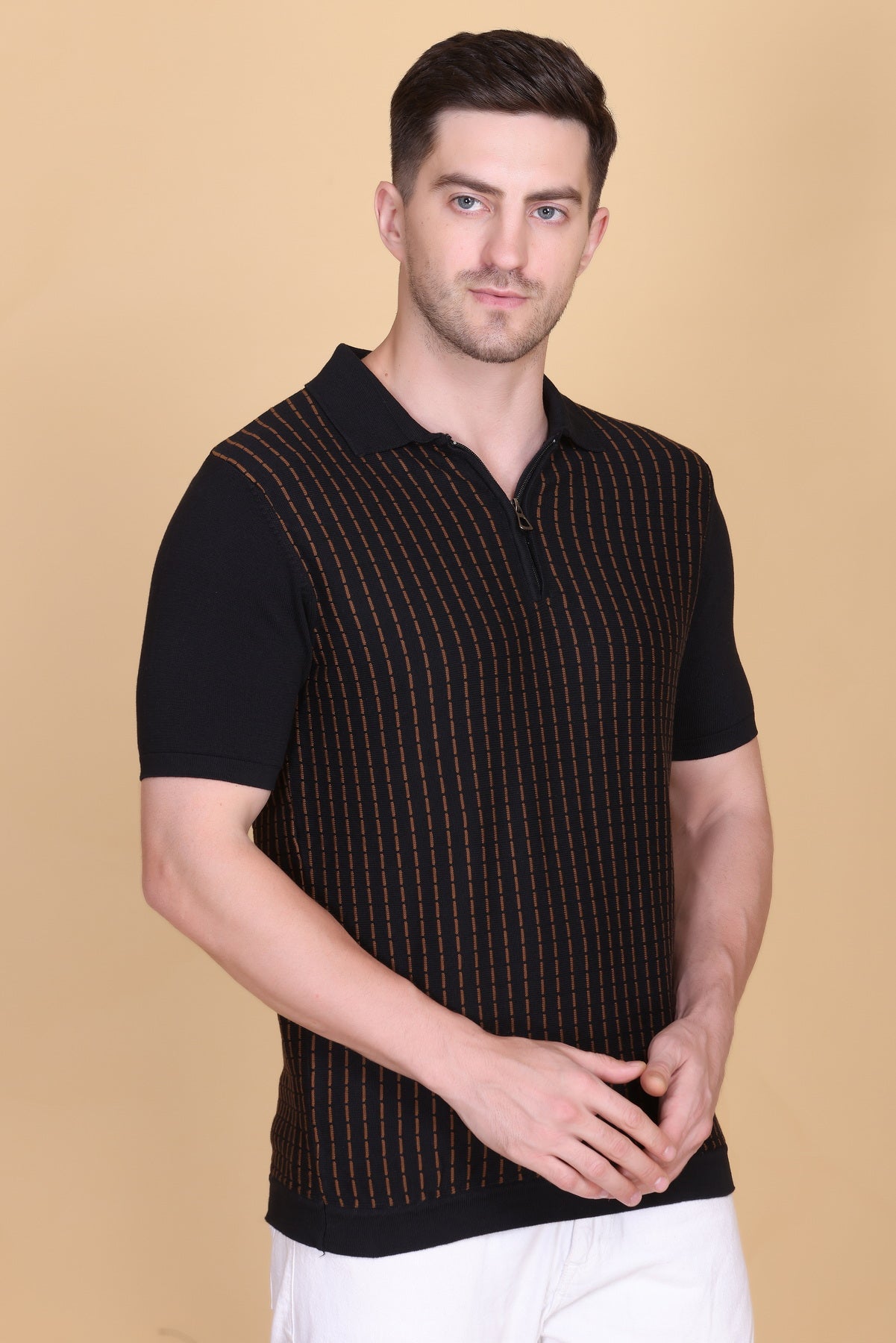Men's Black Mustard Polo T-Shirt