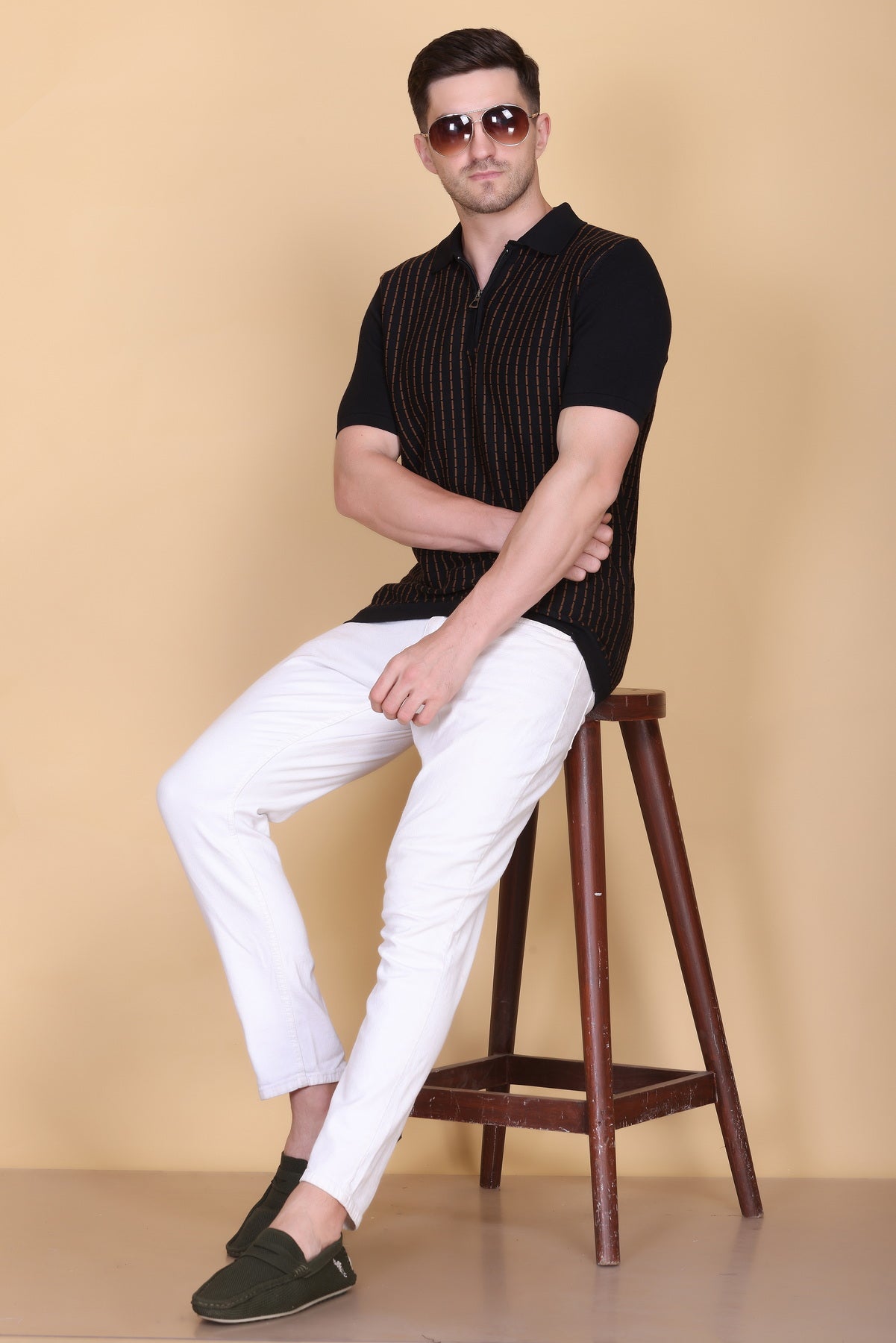 Men's Black Mustard Polo T-Shirt