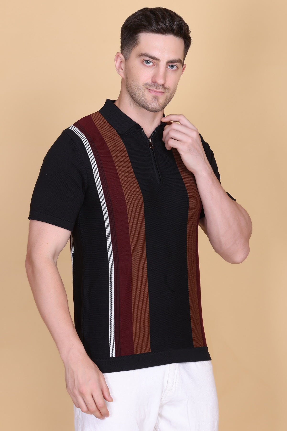 Men's Woolen Knitted Cotton Polo T-Shirt