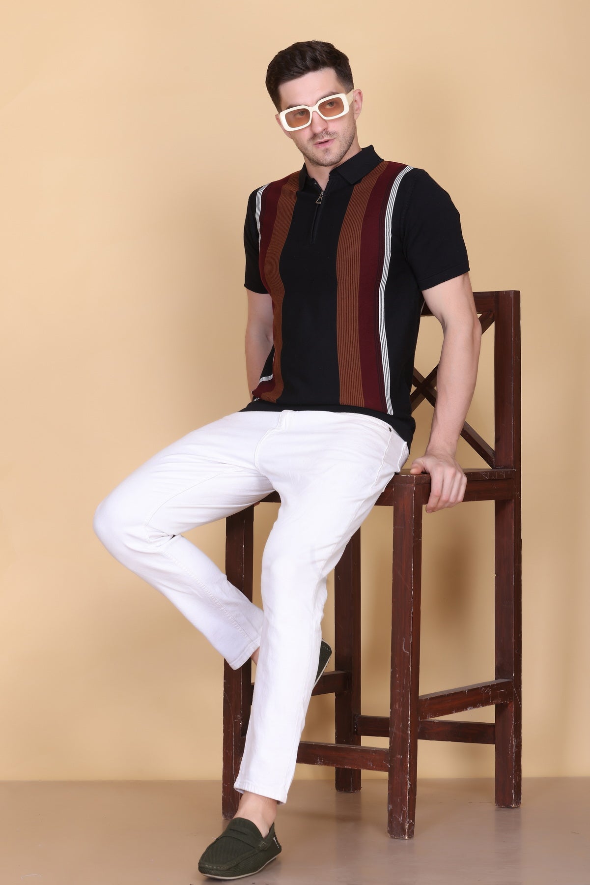 Men's Woolen Knitted Cotton Polo T-Shirt