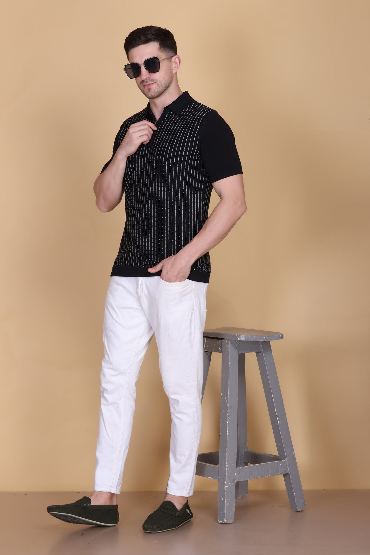 Men's Polo T-Shirt | Collar Neck Half Sleeve Zipper Style