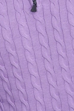 Men Solid Collared Neck Lavender Sweater