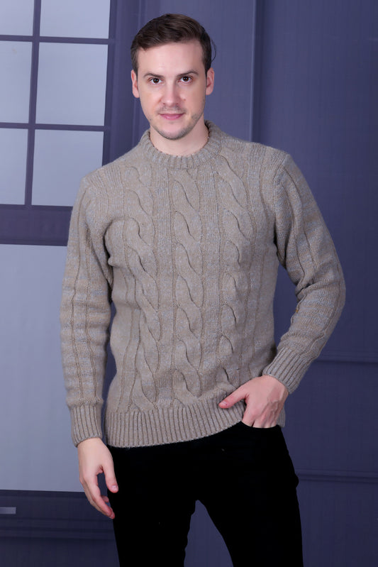Men Self Design Round Neck Multicolor Sweater