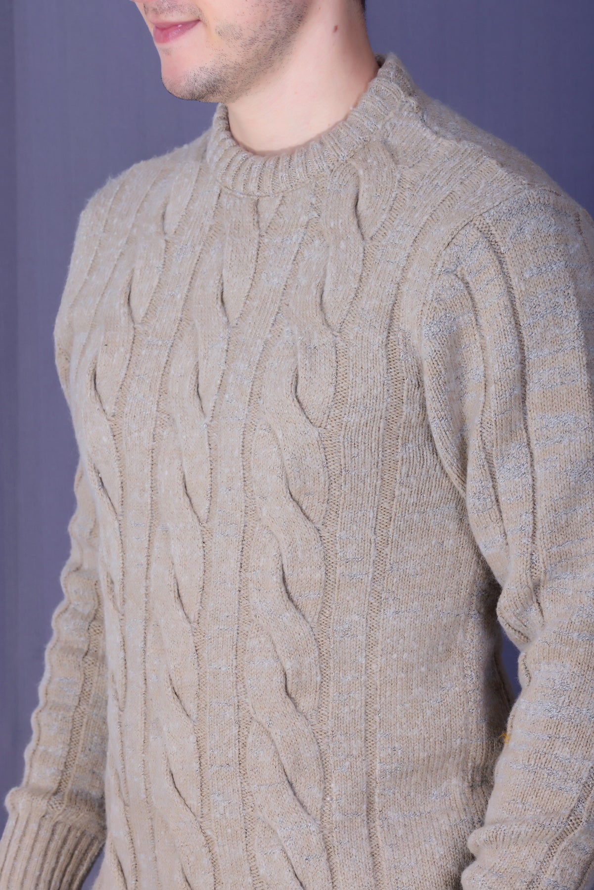 Men Self Design Round Neck Multicolor Sweater