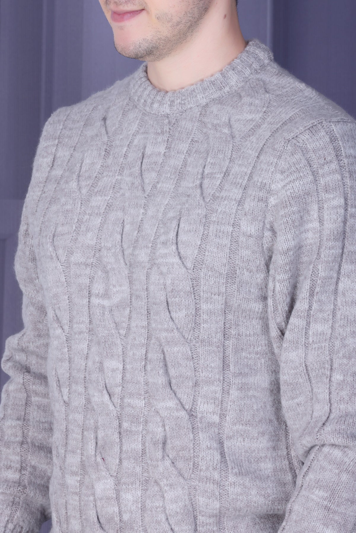 Men Self Design Round Neck Multicolor Sweater