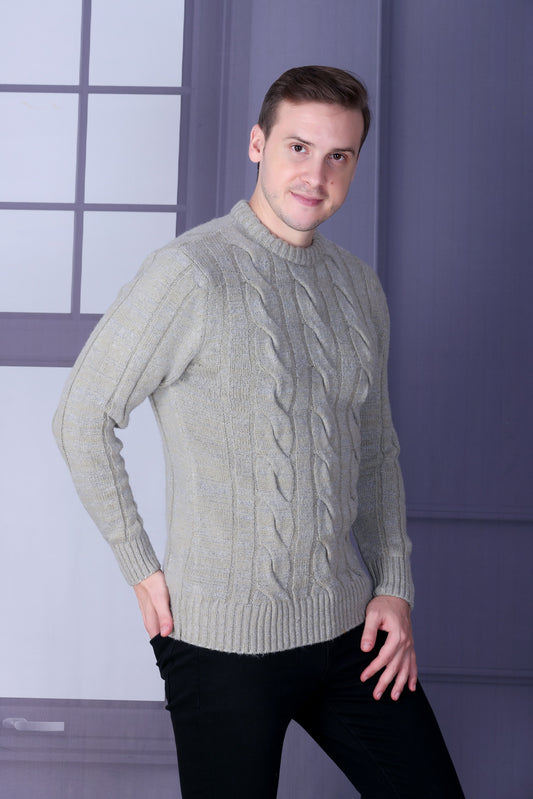 Men Self Design Round Neck Multicolor Sweater