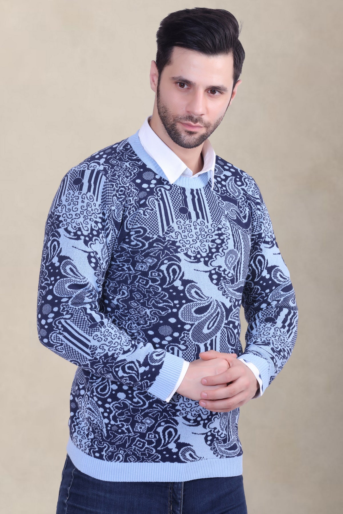 Men’s Sky Jacquard Winter Sweater