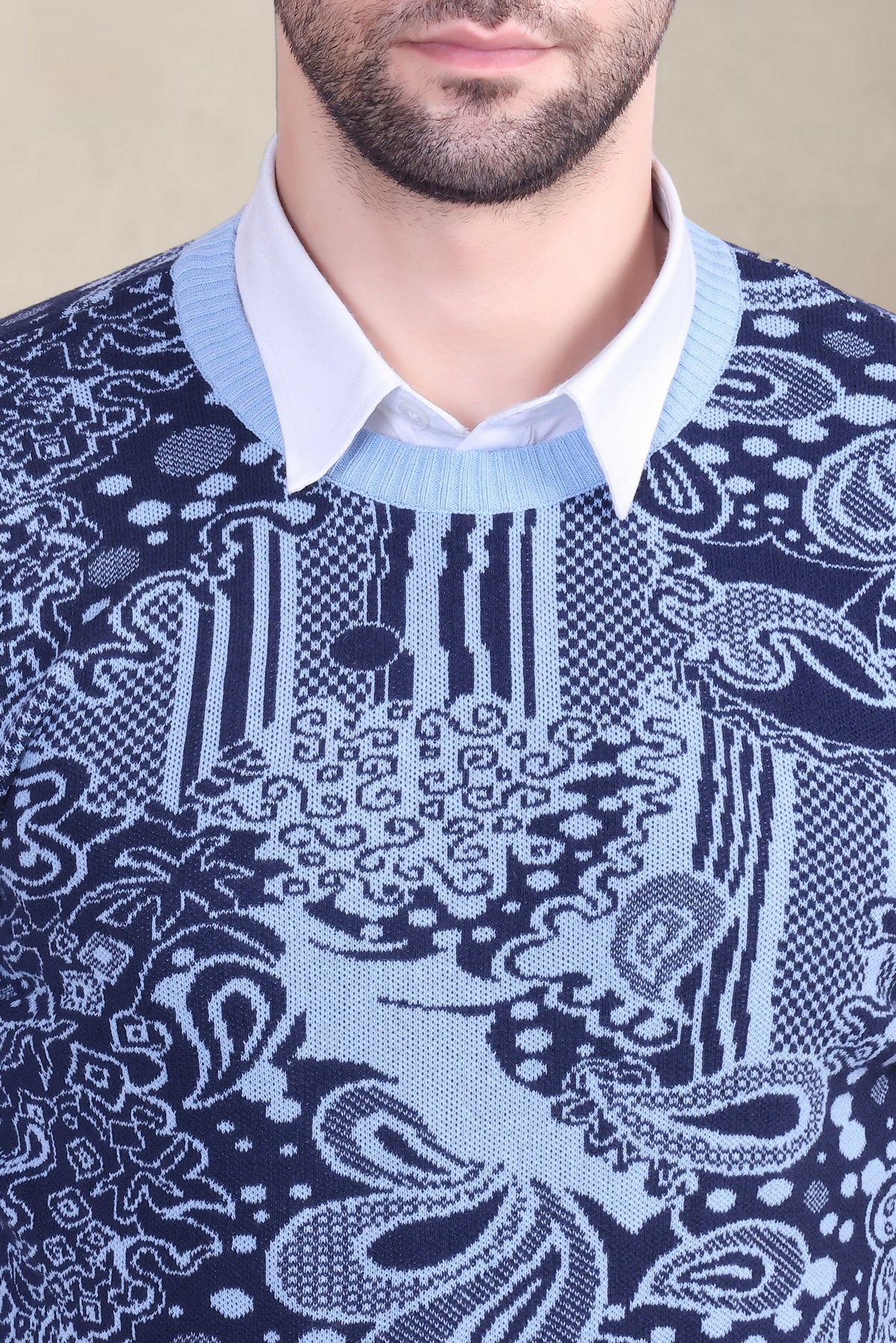 Men’s Sky Jacquard Winter Sweater