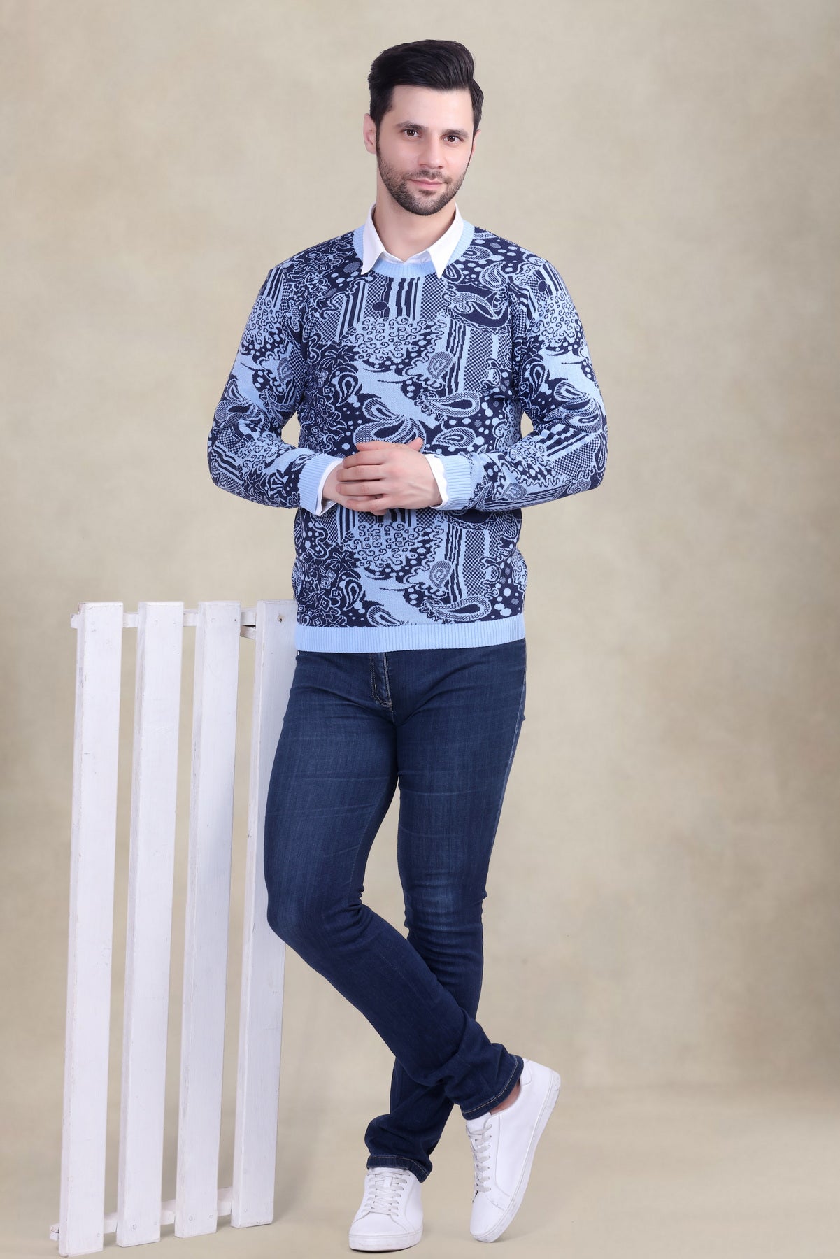 Men’s Sky Jacquard Winter Sweater