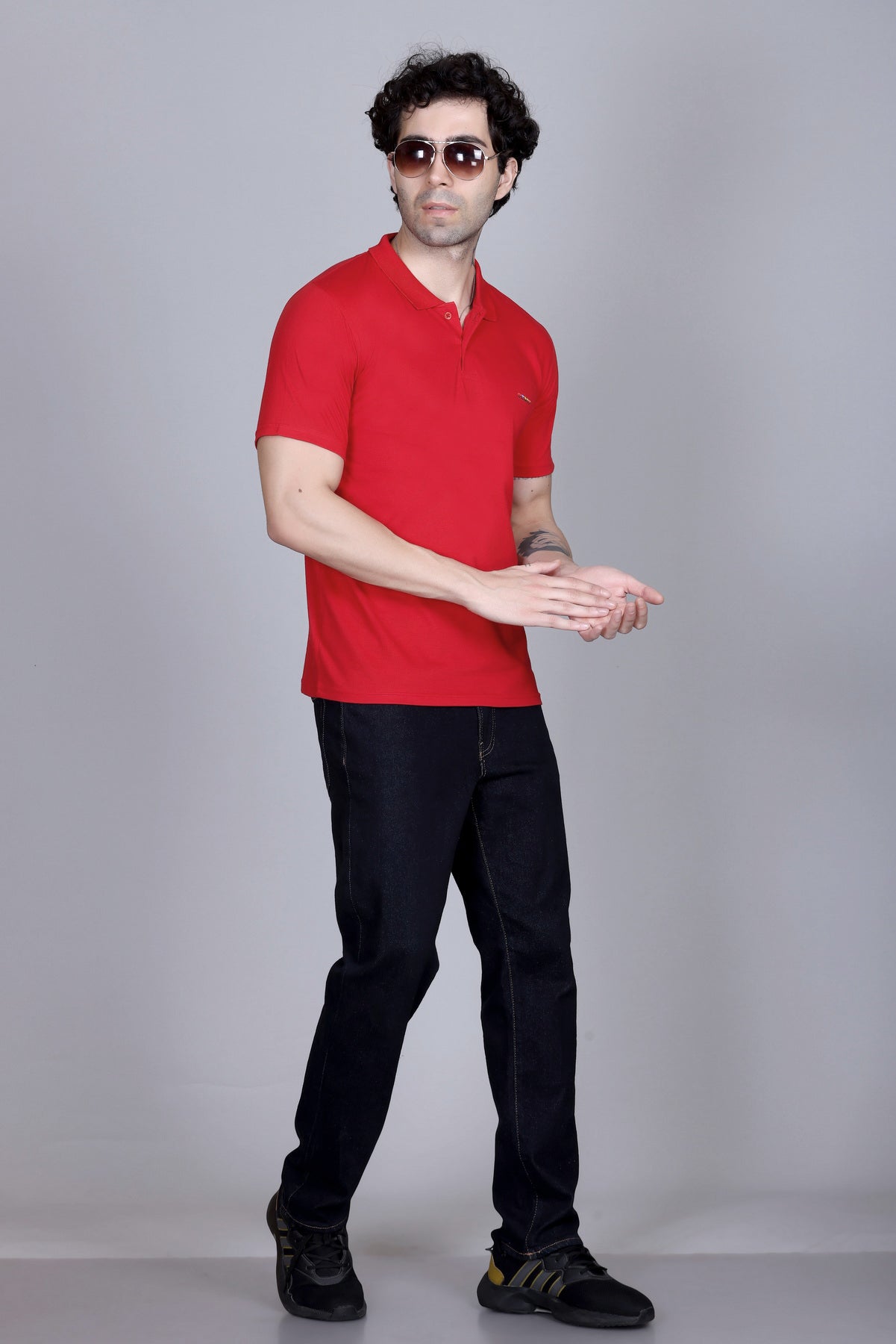 Half Polo T-Shirts For Men Red Color