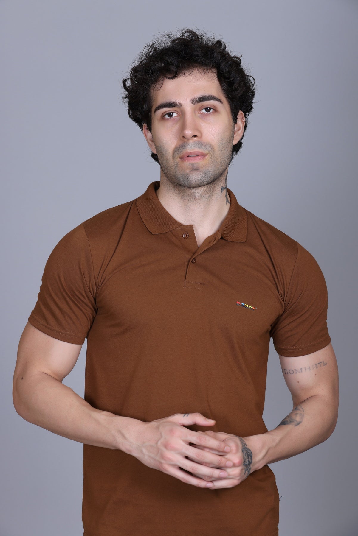 Half Sleeve Polo T-Shirt Brown Color