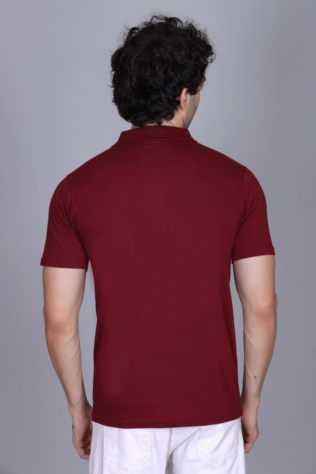 Half Sleeve Polo T-Shirt Maroon Color
