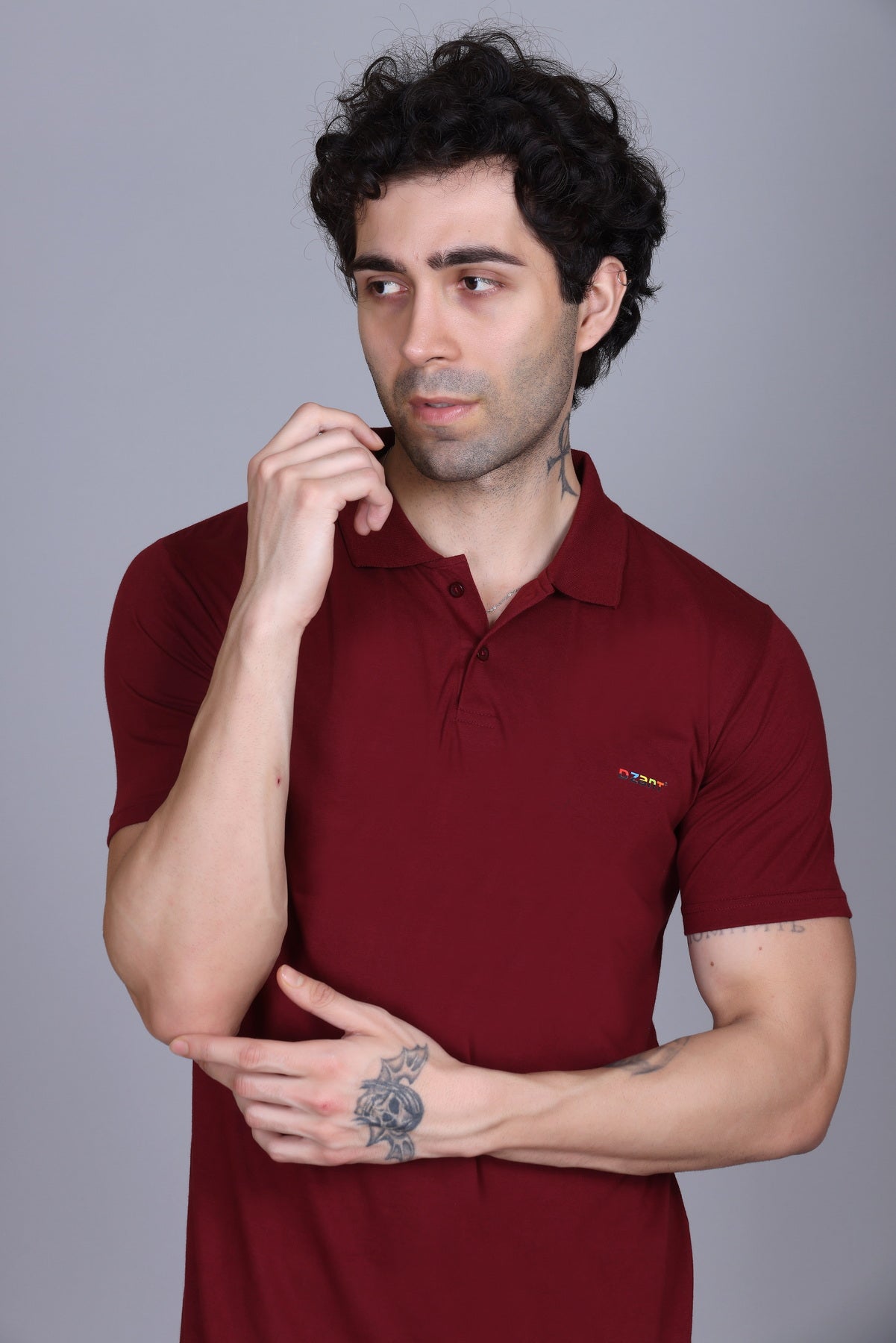 Half Sleeve Polo T-Shirt Maroon Color