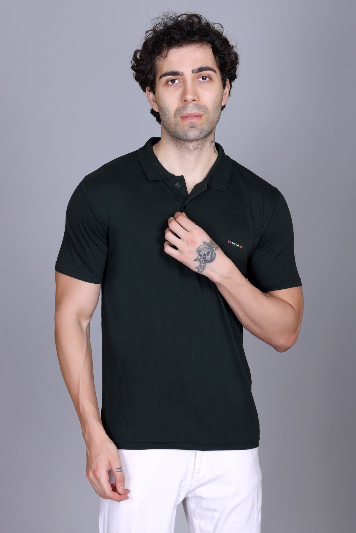 Half Polo T-Shirts For Men Olive Color