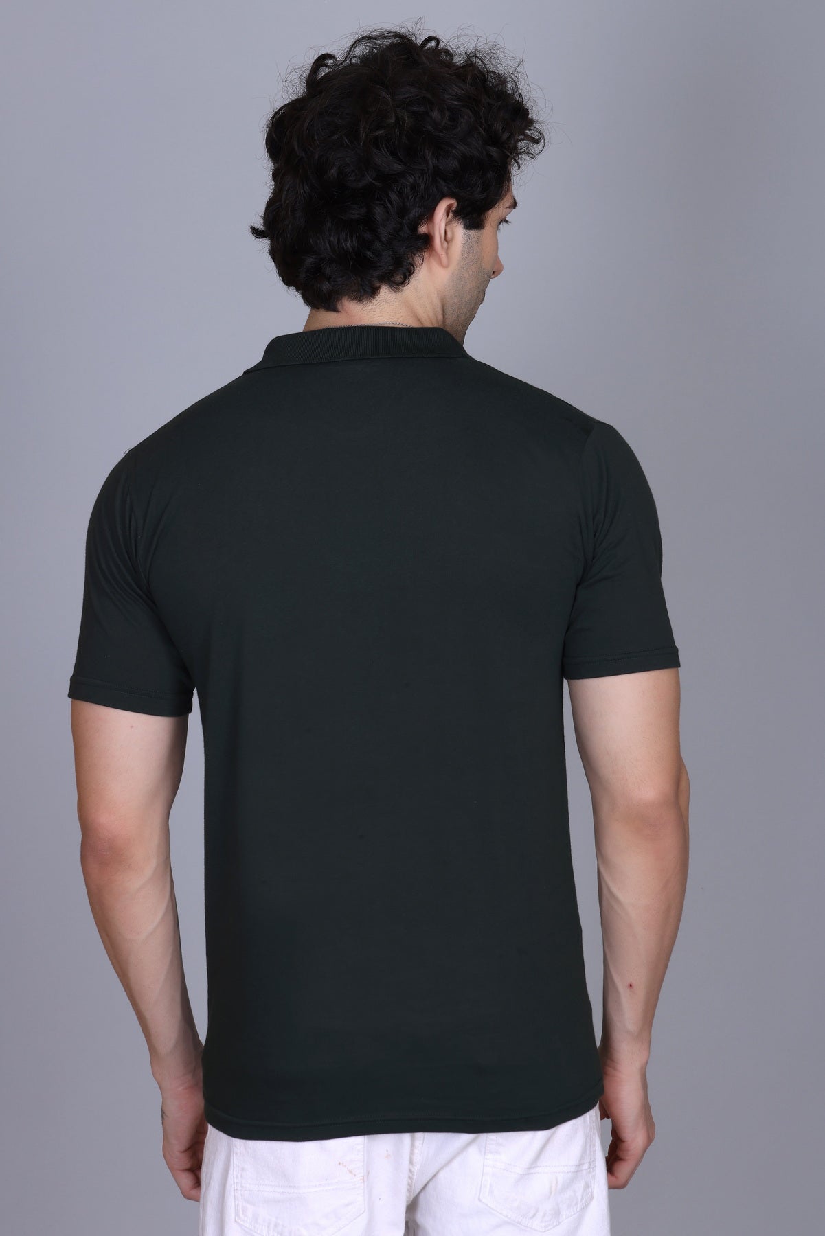 Half Polo T-Shirts For Men Olive Color