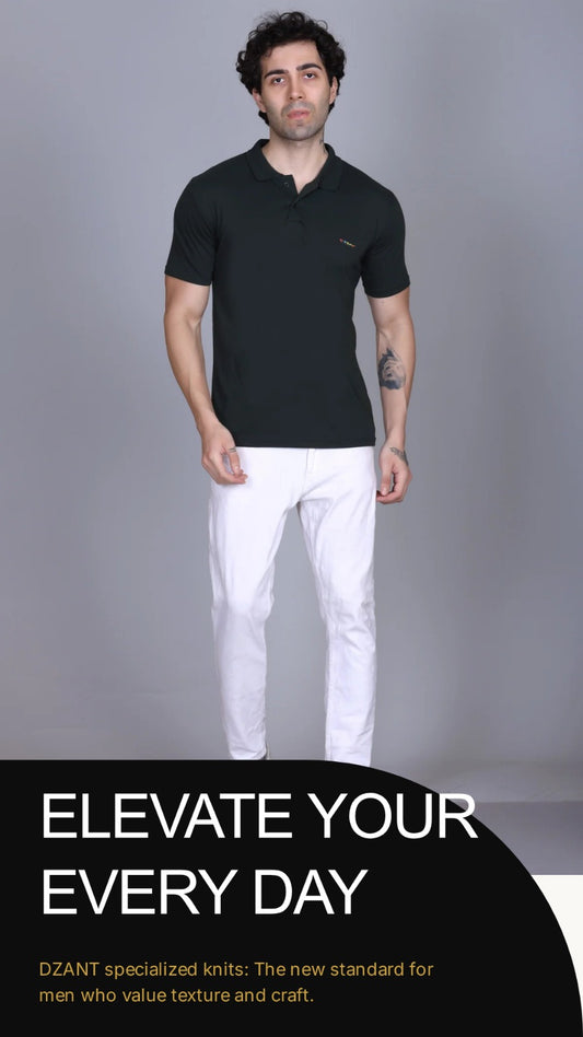 Men Polo T-Shirt Cable Design