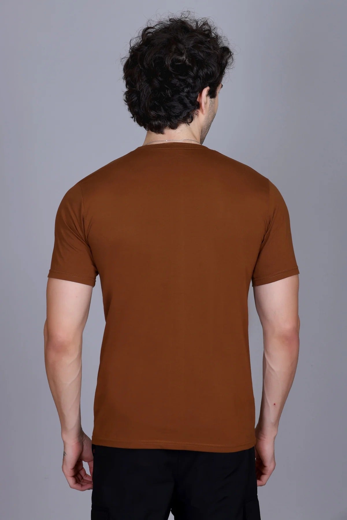 Dzant Premium Men's T-Shirt Combo: Classic Black Polo & Everyday Brown Crew Neck