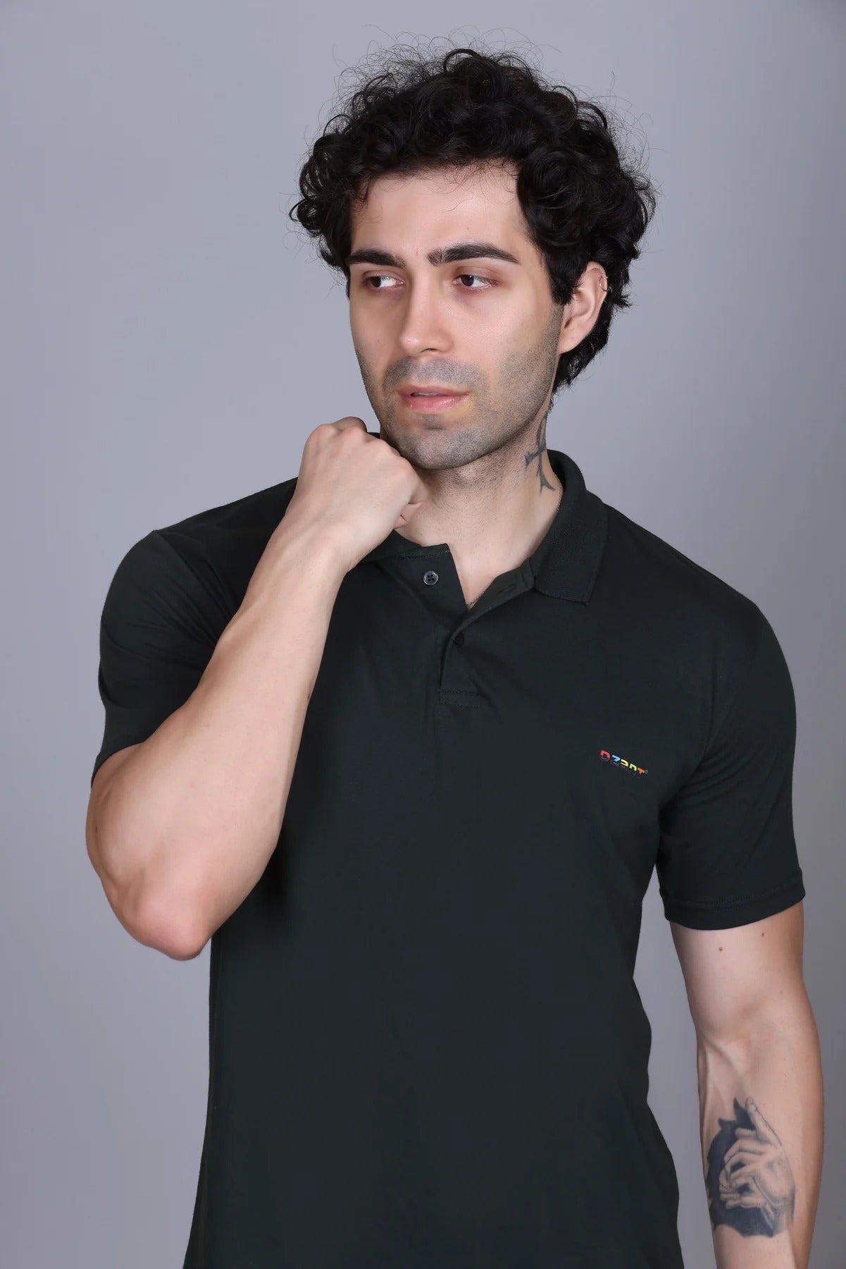 Dzant Premium Men's T-Shirt Combo: Classic Black Polo & Everyday Brown Crew Neck